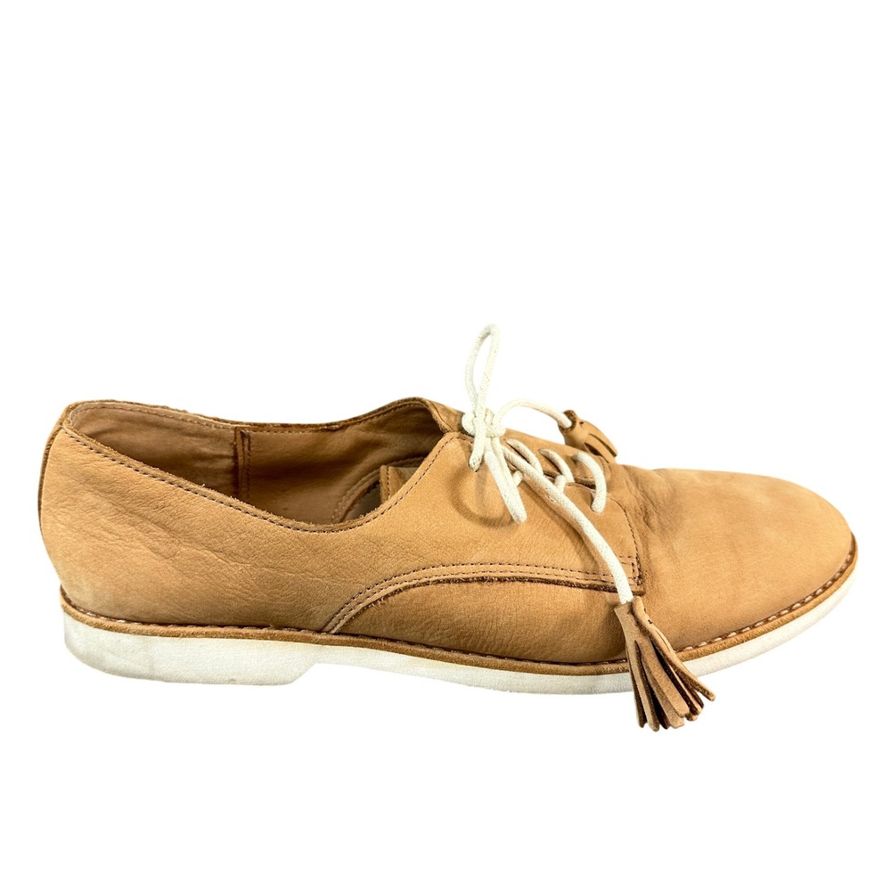 Coach Zinnia New York Tan Leather Tassel Lace Up Oxfords Shoes Womens Size 11
